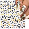 8Sheets Gold Maple Leaf Nail Stickers 3D Fall Nail Art Supplies Holographic Autumn Nail Art Sticker Maple Leaves Design Foils Laser Shiny DIY Nail Art Decoration Thanksgiving Day Manicure Accessories