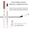 Eyebrow Pencil, 4 Tip Microblade Eyebrow Pen, Liquid Eyebrow Pen, 3D Waterproof Brow Pencil with Micro-Fork Tip, Long-Lasting Natural 4 Tip Brow Pen (Chestunt)