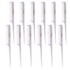 Krest Cleopatra 8-1/2 inch Rattail Combs Extra Fine Tooth. Rat Tail Comb Model #441. Color White. 1 Dozen.