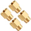 SUNGATOR Brass Pipe Fitting, 1/2" NPT Male Pipe x 1/2" NPT Female Pipe Brass Fitting Adapter, 1/2 Inch Male to 1/2 Inch Female Pipe Fitting Adapter, 1/2'' NPT Brass Pipe Extension Fittings, Pack of 4