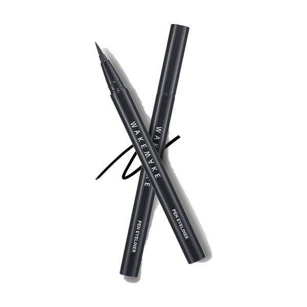 WAKEMAKE Any Proof Eyeliner, Korean Makeup Liquid Eyeliner, Waterproof, Smudge-proof, Ultra-Fine Tip, Long Lasting Waterproof Liquid Eyeliner 0.05 OZ (Pack of 2)