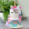 38 PCS Unicorn Cake Topper, Unicorn Flower Cake Decorations with Flowers Balls Stars Unicorn Happy Birthday Cake Decorations for Boys Girls Kids Birthday Party Baby Shower Supplies (Flower)