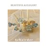 Achairder Wedding Hair Comb Blue Flower Crystal Pearl Side Combs Bridal Headpiece Wedding Accessories