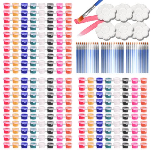 Acrylic Paint Set,Acrylic Paint Strips Set for Kids&Adults,with Lids Craft Mini Paint Strips,30 Set 8 Colors Washable Filled Paint,Creative Paint Pots,for Children Handcraft Painting Art Supplie (30)