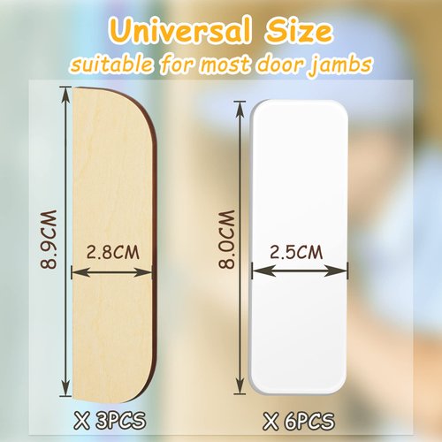 3.5 Inch Hinge Repair Plate Hinge Repair Kit Kitchen Cabinet Hinges Cabinet Door Hinge Door Hole Cover Plate Wooden Hinge Filler Plates, Hinge Blanks with Double Sided Tapes for Kitchen (6 Pack)