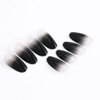 Ibliss Glossy Press on Nails Black Long Full Cover Fake Nails Oval Acrylic False Nails Gradient Nails for Women and Girls 24PCS (Black)