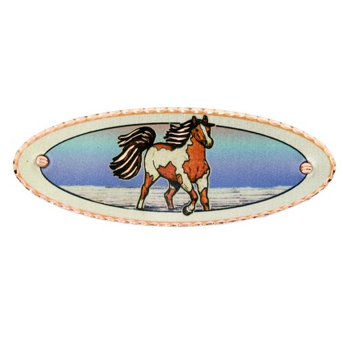Colorful Horse Oval Hair-Clip Equestrian French Barrette Clip, Hair Accessories Horse Jewelry