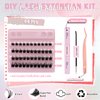 Eyelash Extension Kit Fluffy DIY Lash Clusters Kit Individual Cluster Lashes Kit with Strong Hold Lash Bond and Seal and Lash Applicator 10-16MM MiX Cluster Eyelashes DIY at Home, by TIMELYBS