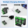 9V Rechargeable Batteries, 1300mAh 9 Volt Lithium Batteries USB-C Charge with 2 in 1 Charging Cable for Microphone, Smoke Detector, Electronic Toys, LED Lighting Devices, walkie-Talkie etc (2 Pack)