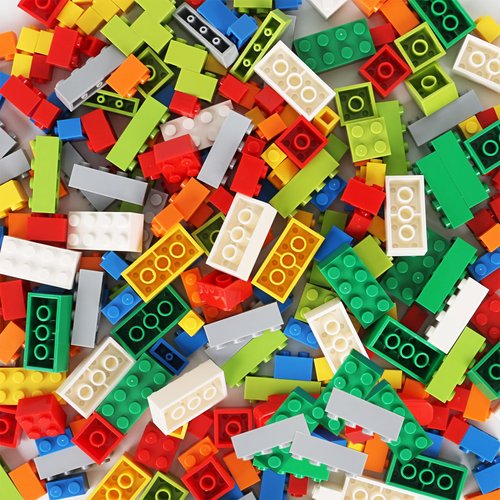 ekuzi Classic Bulk Bricks, Bulk Building Bricks Compatible with Lego baseplate, Classic Bulk Building Blocks in Random Color, Kids Creative Set, Mixed Shape