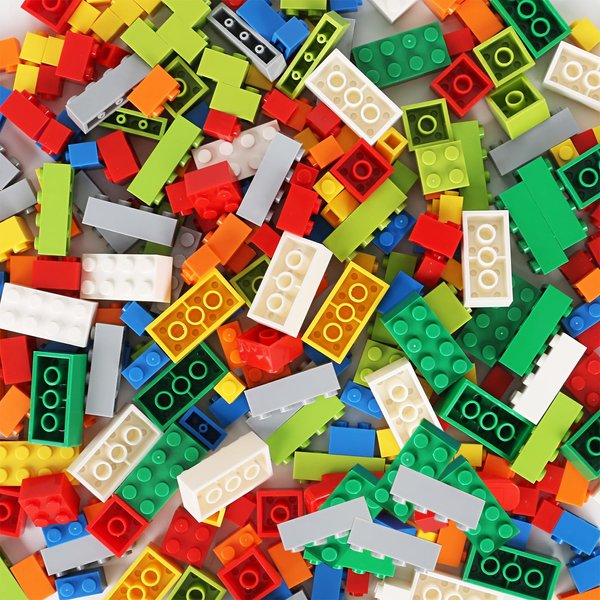 ekuzi Classic Bulk Bricks, Bulk Building Bricks Compatible with Lego baseplate, Classic Bulk Building Blocks in Random Color, Kids Creative Set, Mixed Shape