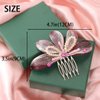 Campsis Crystal Wedding Hair Comb Silver Flower Leaf Hair Side Comb for Bridal Handmade Bead Hair Accessories Bride Bridesmaid Prom Party Present for Women