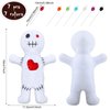 Kathfly 8 Pcs Voodoo Doll Set Include Horror Doll, 7 Pcs Skull Pins Ghost Doll Soft Revenge Dammit Creepy Dolls Pin Holder Voodoo Resin Metal Straight Pins Stress Relieving(White)