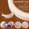 White Nail Art Adhesive Tapes Set - 4 Pcs with 2 Sizes Width (0.5cm+1.2cm) for Creative DIY Nail Designs