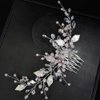 JWICOS Leaf Bride Wedding Hair Comb Rhinestone Beads Hair Pieces Wedding Headpiece for Brides Crystal Hair Accessories for Women and Girls