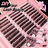 Fluffy Lash Clusters Kit 300pcs DIY Lash Extension Kit, 8-16mm Wispy Lash Clusters Kit Natural 60+80+100D Mixed Eyelashes Kit C Curl with Lash Bond and Seal and Lash Applicator Tool.(60-80-100p-FPB)