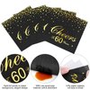 durony 60 Pieces Cheers to 60 Years Paper Napkins Black Gold Foil 3-Ply Party Napkins Folded 5 x 5 Inch Cocktail Napkins for 60th Anniversary Birthday Retirement Party Supplies Decorations