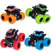 LONANDY 4 Pack Monster Truck Toys for Boys and Girls - Friction Powered Push and Go Toy Cars, Inertia Car Toy Set Stunt Toy Vehicles, Birthday Party Supplies for Toddlers Kids Ages 3+