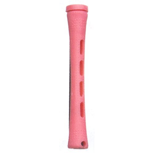 Diane Long Cold Wave Rods with Rubber Bands for Hair Curling and Perm Styling - Pink - DCW6 - 3 Dozen (36 pcs)
