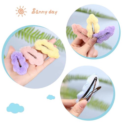 10PCS Cute Hair Clips for Girls,Colorful Non-slip Cloud Snap Baby Hair Clips Hair Accessories for Girls Toddlers Kids Teens by Yerpkefey(B)