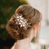 Bridal Wedding Hair Clips, Crystal Bridesmaid Hair Pins Pearl Rhinestone Hair Clips, Crystal Flower Hair Pieces Pearl Headpieces Hair Accessories for Brides Bridesmaids Women Girls (Type E)
