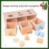 MORITECK Montessori 3 in 1 Object Permanence Box Coin Box Shape Sorter for 8 Months up Baby Wooden Toy for Boy Girls Christmas Birthday Gift