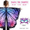 D.Q.Z Double-Sided Fairy Butterfly-Wings Costume for Girls Kids Dress-Up Halloween Costumes Mask Headband as Gifts (Starry Purple)