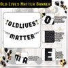 Old Lives Matter Banner 16 Feet Glitter Black Pre Strung Funny Birthday Retirement Party 40th 50h 60th 70th 80th Birthday Gifts for Man Birthday Decorations, Retirement Party Decorations (Black)
