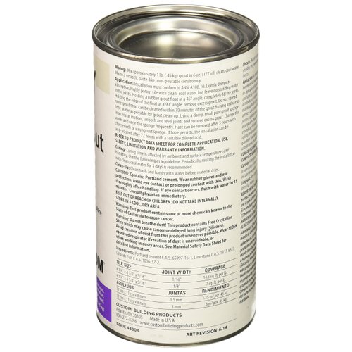 Custom Building Product WDG1 1lb White Non-Sanded Tile Grout, 1-Pound, No Color