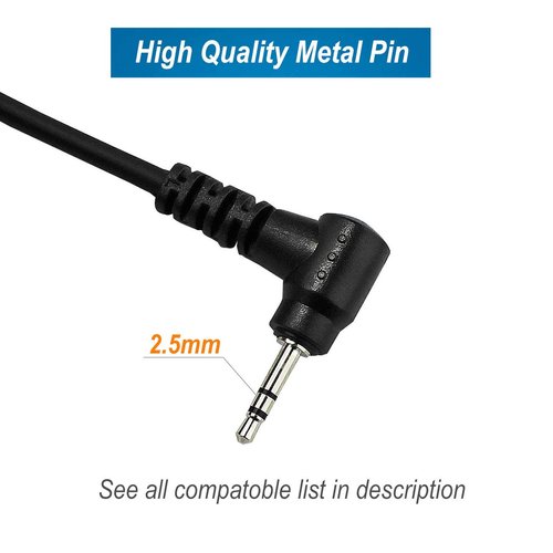 abcGoodefg 1 Pin 2.5MM Walkie Talkie Earpiece Headset with Mic PTT, G Shape Two Way Radio Earpiece compatible with Motorola Radios Cobra Talkabout MH230R MH230TPR MR350R MS350R MT350R (2 Pack)