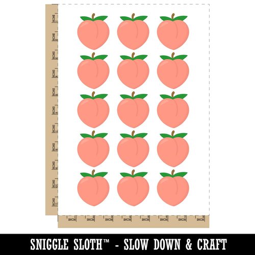 Plump Peach Solid Temporary Tattoo Water Resistant Fake Body Art Set Collection - 15 2" Tattoos (1 Sheet)