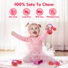 NPET Baby Valentines Teething Toy, Cute Bear & Red Heart Teeting Ring Infant Baby Teething, Sore Gums Relief Infant Toys Valentines Birthday Chocking-Prove Design Baby Teething Chew Toys Bpa-Free