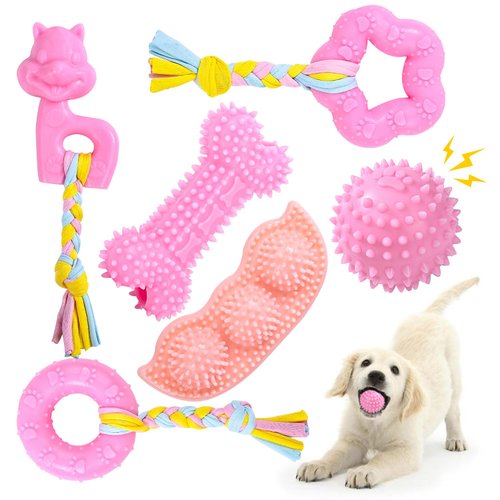 YUKOOY Puppy Toys,Dog Chew Toy for Teething Small Dogs, Puppy Chew Squeaky Toys, Soft & Durable Dog Chew Toys Cleaning Teeth and Protects Oral Health