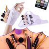 Makeup Mixing Palette Wrist Strap, Multifunctional Silicone Foundation Mixing Tray with Makeup Brush Storage Irregular Makeup Hand Plate Portable Cleaning Tool for Girls Women Gift