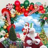 Merry Christmas Party Decorations Kit, Christmas Balloon Arch Garland Kit with Red Green Golden Candy Balloons, Summer Hawaiian Christmas Backdrop Banner,Tropical Beach Xmas Party Decors Supplies
