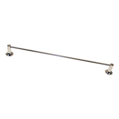 Westbrass 3251AZ-26 24" Single Towel Bar with Cylinder Mount Wall Base, Polished Chrome