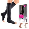 mediven sheer & soft for Women, 20-30 mmHg Calf High Open Toe Compression Stockings, Ebony, IV-Standard