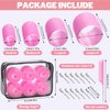 Rollers Hair Curlers, IKOCO 4 Sizes Hair Rollers Set Includes 60mm 48mm 36mm 25mm Self Grip Hair Roller for Long Hair Short Bangs with 12Pcs Roller Clips, Clear Toiletry Bag and Rat Tail Comb