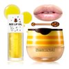 Honey Pot Lip Mask & Honey Lip Oil,Hydrating Lip Sleeping Mask Set for Lip Care,Moisturizing & Nourishing Lip Oil Gloss for Cracked Dry Lips（2PCS)