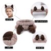 AHONEY Makeup Spa Headband Face Wash Headband for Women Girls Cute Headbands Animal Ears Shower 4Pcs Coral Fleece Hair Band Women Cosmetic Headwrap for Spa Yoga Makeup Washing Face