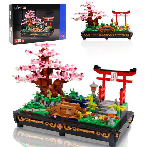 1286 PCS Cherry Blossom Bonsai Tree Building blocks toys sets,Japanese Style Sakura Tree Mini Building Blocks,Enjoy Your Own Beautiful Display,Meaningful and Exquisite choice for Kids and Adults