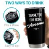 SANDJEST Thank You for Being Awesome Tumbler Gift Set - Birthday, Christmas, Appreciation Inspirational Gifts for Women, Men, Coworkers - 20oz Stainless Steel Insulated Coffee Travel Mug
