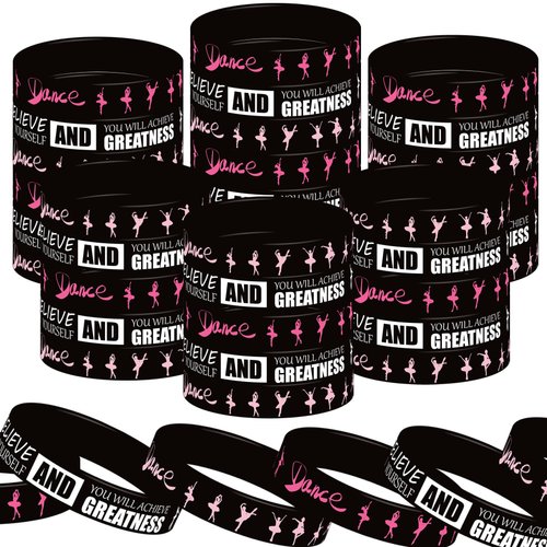 ATSMOICY 48 Pieces Ballet Party Wristbands Rubber Bracelets - Ballet Dance Birthday Party Favors ...