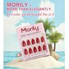 Morily Red Press on Nails, 30Pcs Short Almond Fake Nails Glossy Acrylic False Nails Reusable Full Cover Stick on Nails for Women, 15 Sizes, Thicker Fingertips