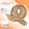 Tape In Hair Extensions Human Hair Camel Brown Mixed with Bleach Blonde #8/613 Real Human Hair 20 Inch Tape In Extensions 20pieces 50g/Pack Invisible Tape Extensions Remy Human Hair