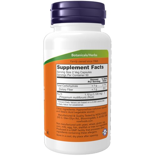 NOW Supplements, Fo-Ti (Polygonum multiflorum) 560 mg, Ho Shou Wu, Herbal Supplement, 100 Veg Capsules