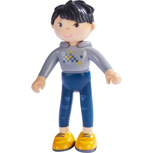 HABA Little Friends Liam - 3.75" Boy Dollhouse Toy Figure with Black Hair