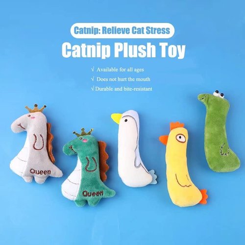 Cat Toy 5 Packs Catnip Toys for Cats & Kittens Cat Toys for Indoor Cats,Soft & Plush Cut Catnip Toy Catnip Filled Cartoon Mice Cat Teething Chew Toy Set of 5