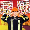8 Sheets (96PCS) Fire Truck Temporary Tattoos Themed Firefighter Birthday Party Supplies Favors Decorations Stickers for Kids Gifts Classroom School Prizes Rewards