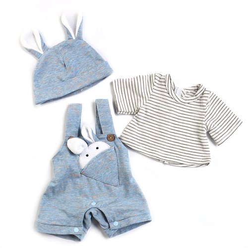 Cute Reborn Baby Dolls Boy Clothes 20 inch Outfit Accessories 3 pcs Sets Fit 20-22" Newborn Dolls Clothes